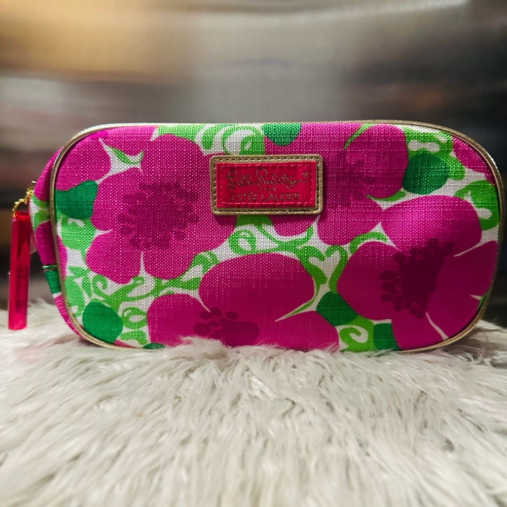 Lilly Pulitzer✨🩷💚Pink and Green Floral Cosmetic Bag - Picture 1 of 4
